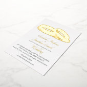Hochzeitsgolden Einfache Elegante Rings Folieneinladung (Gedreht)