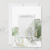 Hochzeitsgoldmatte mit grünem Farbton C Einladung (Rückseite)