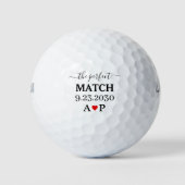 Hochzeitsgolfbälle Perfect Match Monogram Golfball (Vorderseite)