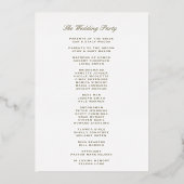 Hochzeitsgottesdienst Folieneinladung (Rückseite)