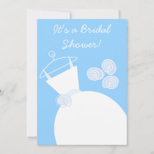 Hochzeitsgown Blau Brautparty weiß hinten Einladung