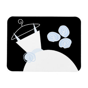 Hochzeitsgown Blau horizontale schwarz Magnet