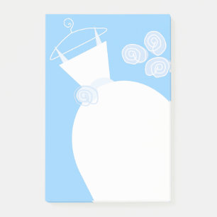 Hochzeitsgown Blau - vertikale Post-it-Notiz Post-it Klebezettel