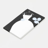 Hochzeitsgown Blau vertikale schwarze Post-it-Note Post-it Klebezettel (angewinkelt)