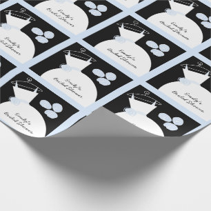 Hochzeitsgown Blue "Brautparty" schwarze Pastellfa Geschenkpapier