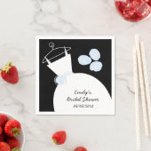 Hochzeitsgown Blue Brautparty 'Text' schwarz Serviette (Beispiel)