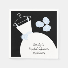 Hochzeitsgown Blue Brautparty 'Text' schwarz Serviette