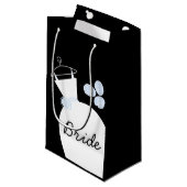 Hochzeitsgown Blue Bridge Geschenktasche schwarz Kleine Geschenktüte (Vorderseite Schrägansicht)