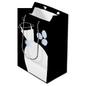 Hochzeitsgown Blue Geschenktasche Schwarzes Medium Mittlere Geschenktüte (Vorderseite Schrägansicht)