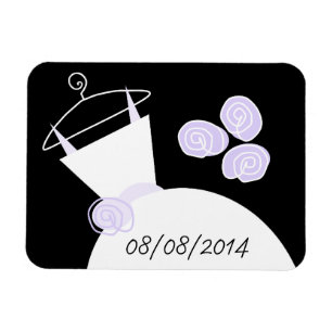 Hochzeitsgown Lila "Date" schwarz Magnet