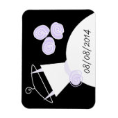 Hochzeitsgown Lila "Date" schwarz Magnet (Vertikal)