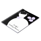 Hochzeitsgown Lila "Hochzeitsplaner" schwarz Notizblock (Linke Seite)