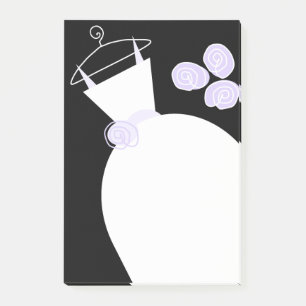 Hochzeitsgown Lila schwarze Post-it-Note Post-it Klebezettel