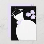 Hochzeitsgown Lila schwarzpastellfarbene Postkarte (Vorne/Hinten)