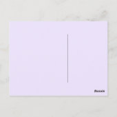 Hochzeitsgown Lila schwarzpastellfarbene Postkarte (Rückseite)