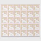 Hochzeitsgown Pink Beige 'Brautparty' Platz Geschenkpapier (Flach)