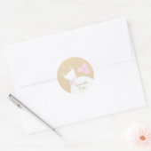 Hochzeitsgown Pink Beige "Save the Date" Runde Runder Aufkleber (Umschlag)