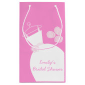 Hochzeitsgown Pink Brautparty klein Kleine Geschenktüte (Rückseite)