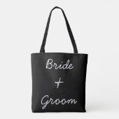 Hochzeitsgown Pink Bride Groom Schwarzer Text Tasche (Rückseite)