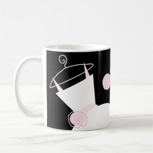 Hochzeitsgown Pink 'Bride Groom' Tasse schwarz