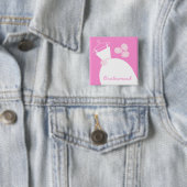 Hochzeitsgown Pink 'Bridesmaid' Platz Button (Beispiel)