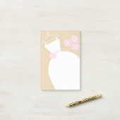 Hochzeitsgown Rosa Beige vertikale Post-it-Note Post-it Klebezettel (Auf Schreibtisch)
