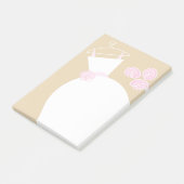 Hochzeitsgown Rosa Beige vertikale Post-it-Note Post-it Klebezettel (angewinkelt)