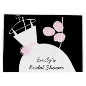 Hochzeitsgown Rosa Brautparty schwarz Pastellfarbe Große Geschenktüte (Rückseite)