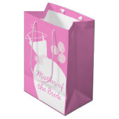 Hochzeitsgown Rosa Mutter des Brautmediums Mittlere Geschenktüte (Vorderseite Schrägansicht)