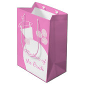 Hochzeitsgown Rosa Mutter des Brautmediums Mittlere Geschenktüte (Rückseite Schrägansicht)