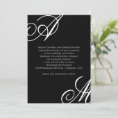 Hochzeitsgrad der modernen Edge Monogram Einladung (Stehend Vorderseite)