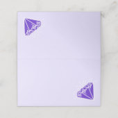 Hochzeitsgrafik des lila Iolithsteins Platzkarte (Außenseite Aufgefaltet)