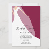 Hochzeitsgras-Brautparty Cranberry Einladung (Vorderseite)