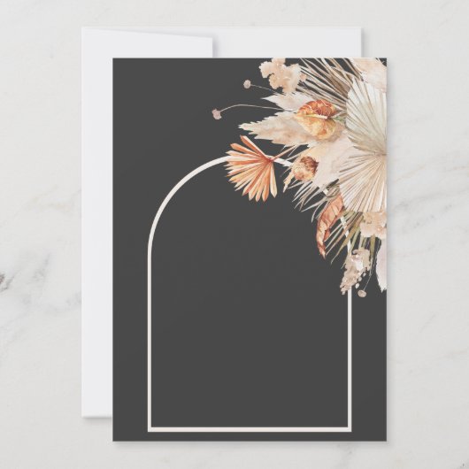 Hochzeitsgras mit schwarzem botanischem Pampasgras (Rückseite)