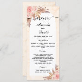 Hochzeitsgras Rose Goldbarsch-Marmor Menükarte (Vorne/Hinten)