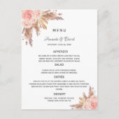 Hochzeitsgras Rose Goldfloralkarte Postkarte (Vorderseite)