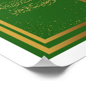 Hochzeitsgratulation auf Arabisch in grün Poster (Ecke)