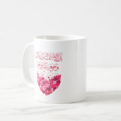 Hochzeitsgratulation auf Arabisch in Rot-Herzen Kaffeetasse (Vorderseite Links)