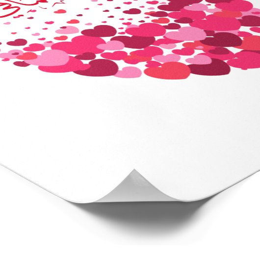 Hochzeitsgratulation auf Arabisch in Rot-Herzen Poster (Ecke)