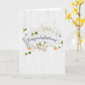 Hochzeitsgratulation Birch Scroll mit Ivy Karte (Gelbe Blume)