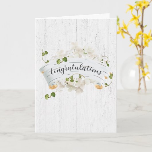 Hochzeitsgratulation Birch Scroll mit Ivy Karte (Gelbe Blume)