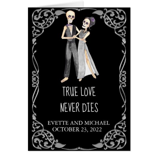 Hochzeitsgratulation Halloween Skeleton Couple (Vorne)