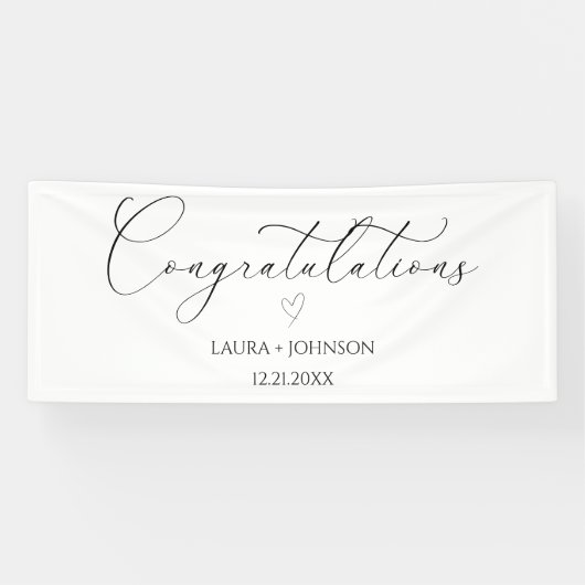 Hochzeitsgratulation Handwriting Typografie Banner (Horizontal)