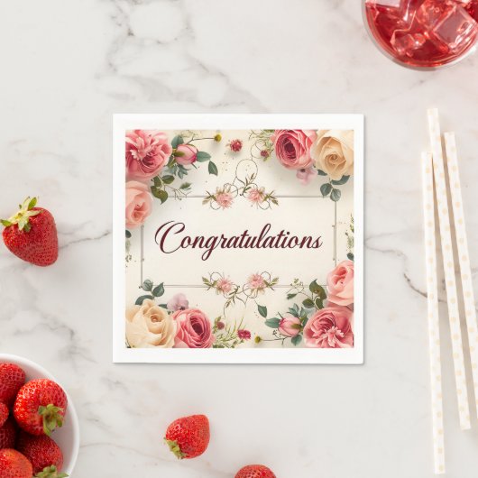 Hochzeitsgratulation Napkin Serviette (Beispiel)