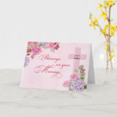 Hochzeitsgratulation Religious Rings Cross Karte (Gelbe Blume)