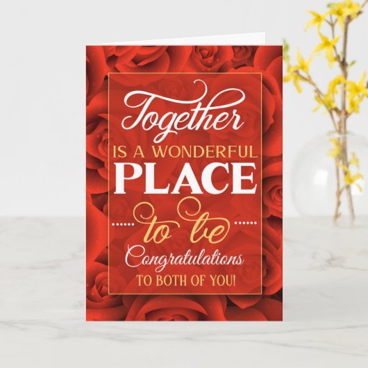 Hochzeitsgratulation Rote Rosen Karte (Gelbe Blume)