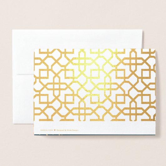 Hochzeitsgratulation Shaadi Mubarak Gold Folienkarte (Rückseite mit Umschlag)