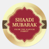 Hochzeitsgratulation Shaadi Mubarak Sticker (Vorderseite)