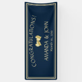 Hochzeitsgratulieren der Marine und Gold Banner (Vertikal)