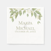 Hochzeitsgrau Elegant Foliage Einfach Serviette (Vorderseite)